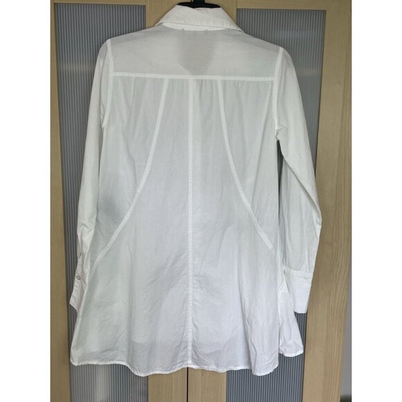 7 For All Mankind Women's White Cotton Hi-Low Ruffles Tunic Top Size XS Casual - Picture 4 of 5
